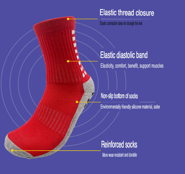Anti-Slip Sports Grip Crew Socks – 3 Pairs | USA Only