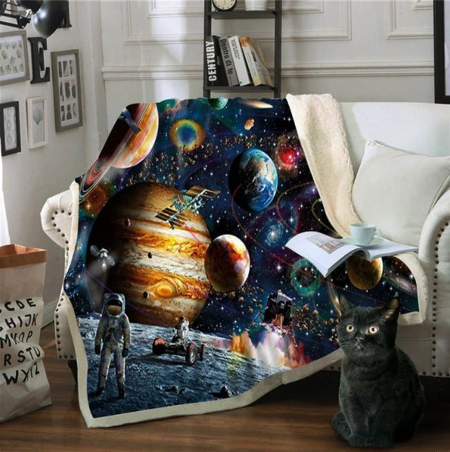 Star Planet Sherpa Fleece Blanket