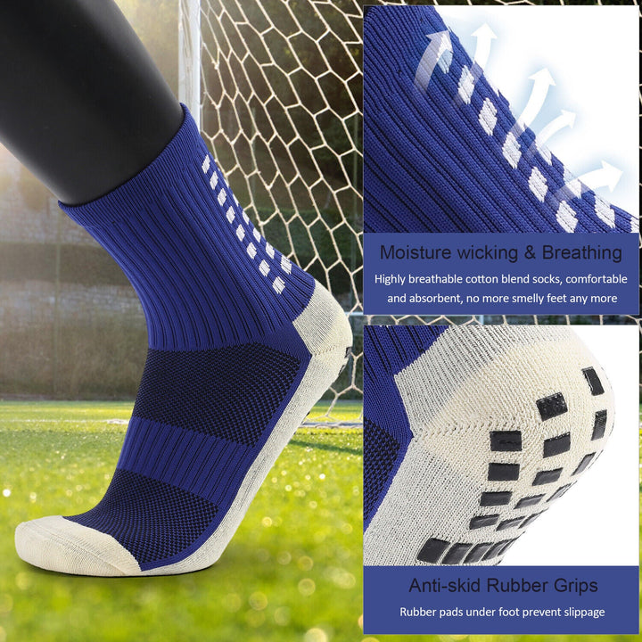 Anti-Slip Sports Grip Crew Socks – 3 Pairs | USA Only