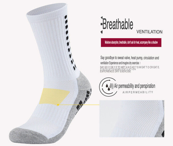 Anti-Slip Sports Grip Crew Socks – 3 Pairs | USA Only
