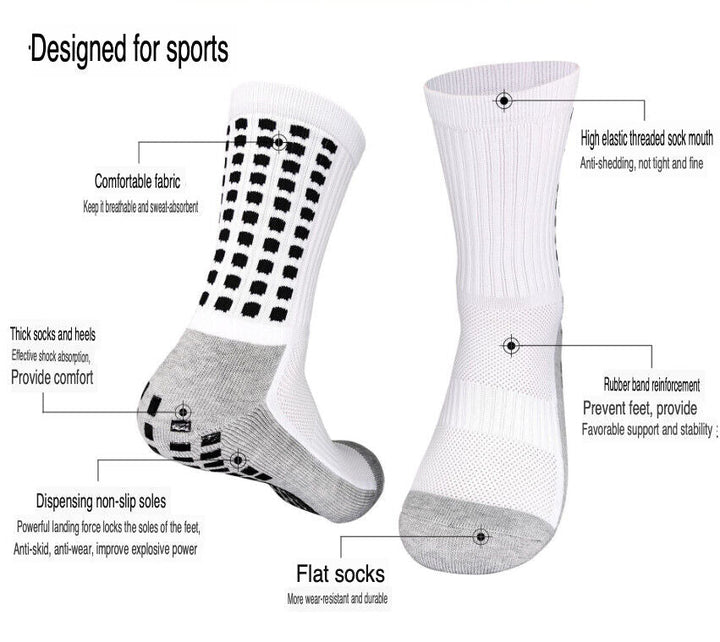 Anti-Slip Sports Grip Crew Socks – 3 Pairs | USA Only