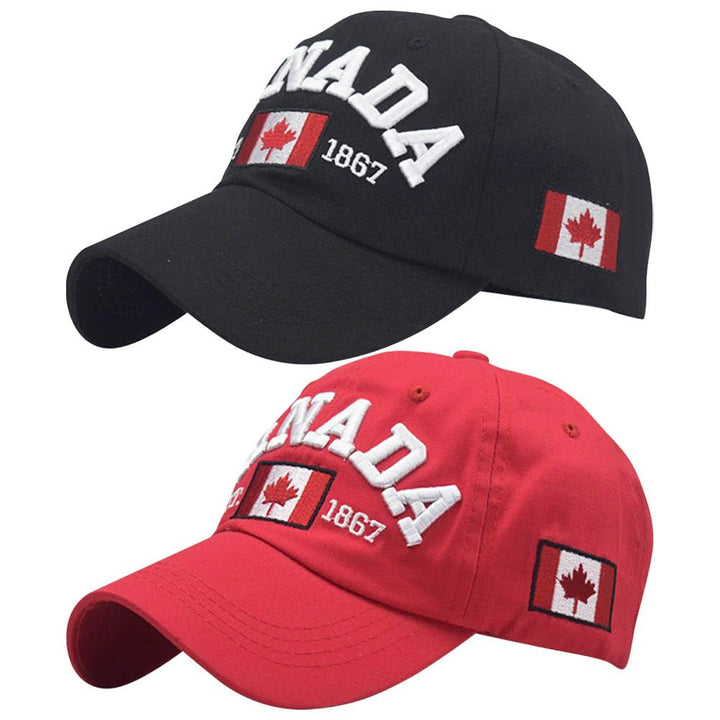 Canada Maple Leaf Baseball Caps – 2-Pack Embroidered Adjustable Hats for Men &amp; Women