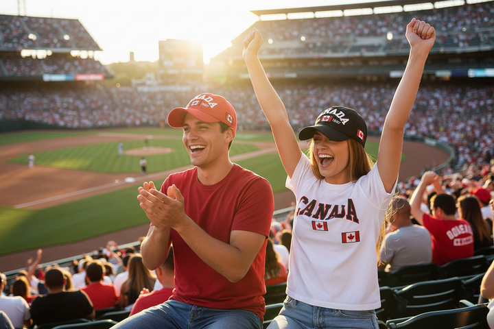 Canada 1867 Caps – His Red &amp; Hers Black Baseball Game Lifestyle