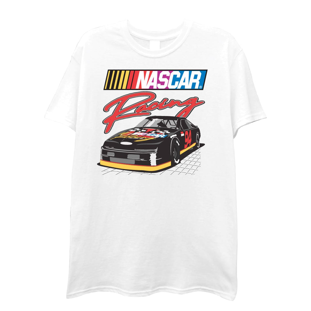 NASCAR Racing Vintage Men’s Graphic T-Shirt | Retro 90s Stock Car Tee | White