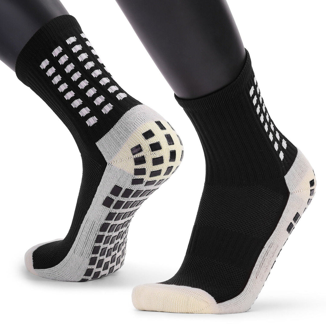Anti-Slip Sports Grip Crew Socks – 3 Pairs | USA Only