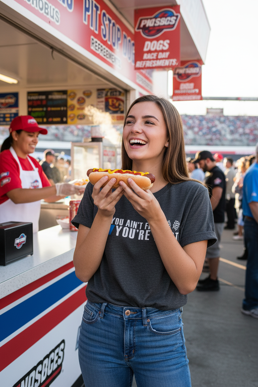 If You Ain't First You're Last Tee – Women at Hot Dog Stand Race Day