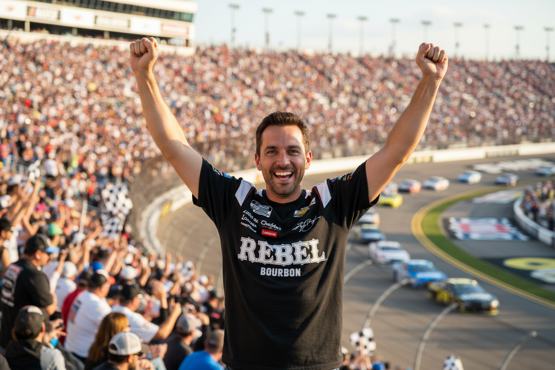 Kyle Busch Rebel Bourbon NASCAR Shirt – Race Day Grandstand Lifestyle