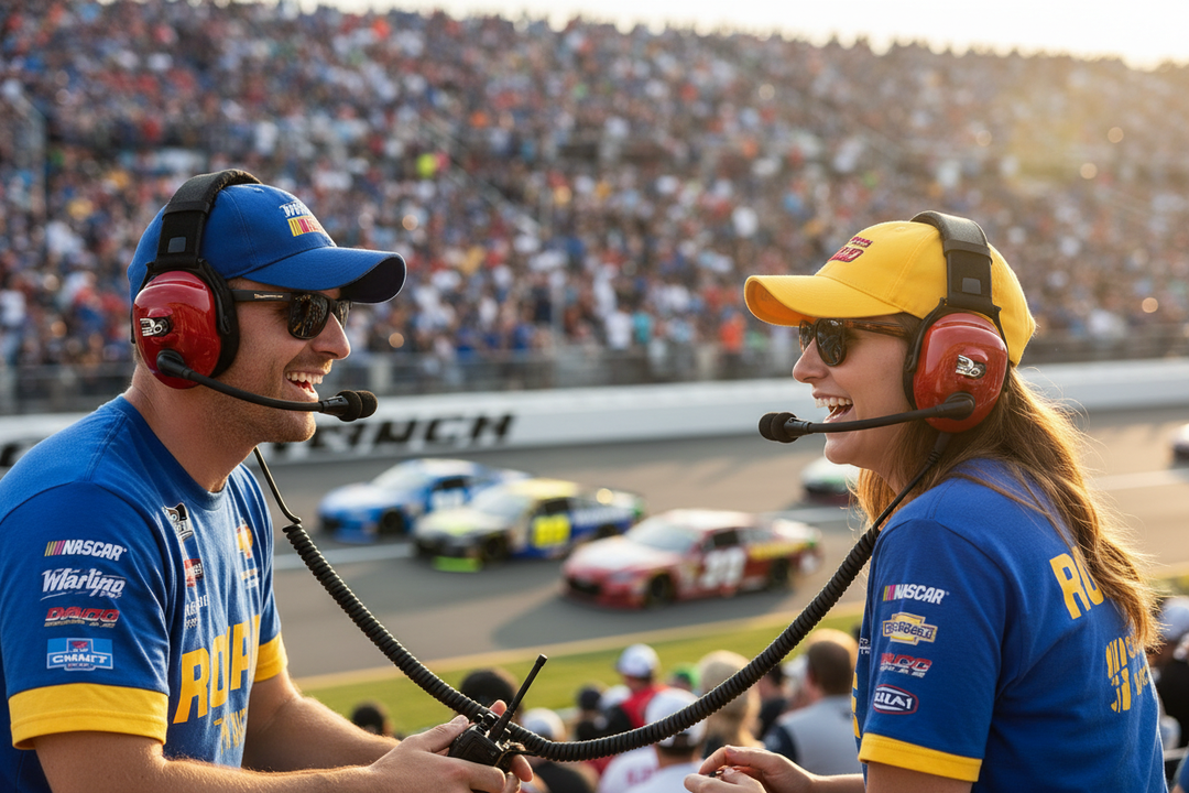 Rugged Radios H80 Pair – Couple at NASCAR Race Lifestyle